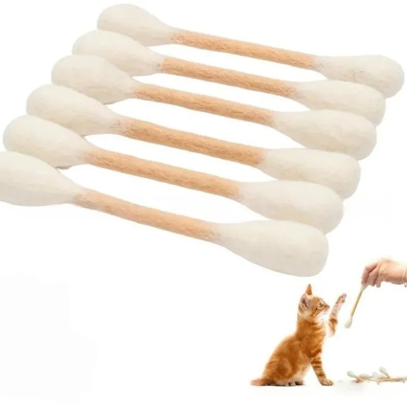 Giant Cotton Swab Catnip Toy for Interactive Play and Dental Health