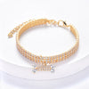 Crystal Rhinestone Dog Collar with Bone Pendant