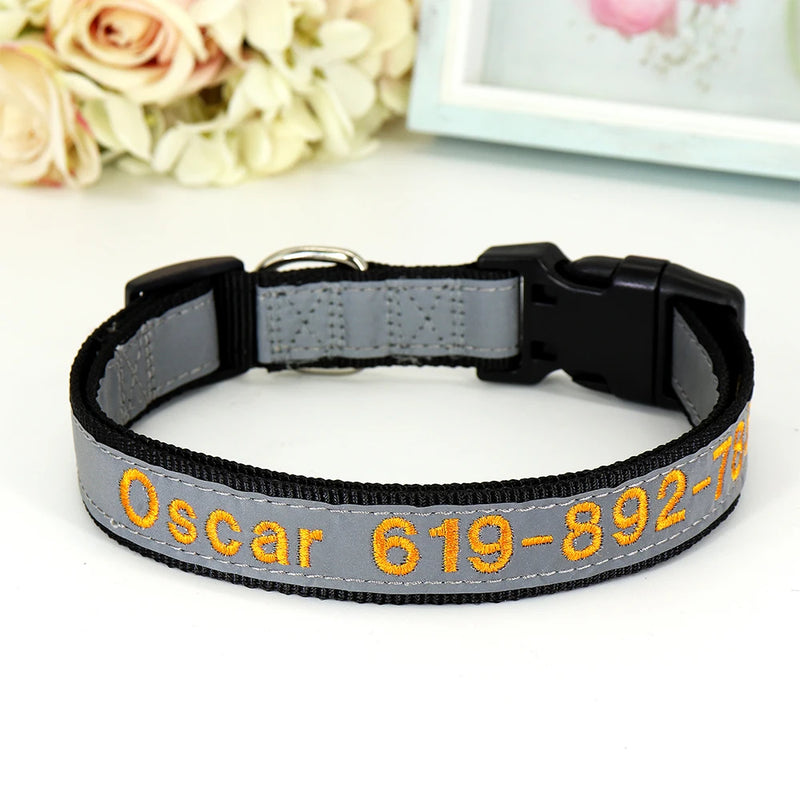 Personalisierte bestickte Nylon-Hundehalsband