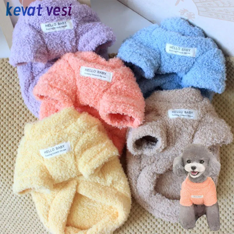 Plush Winter Dog Sweater for Small and Medium Breeds