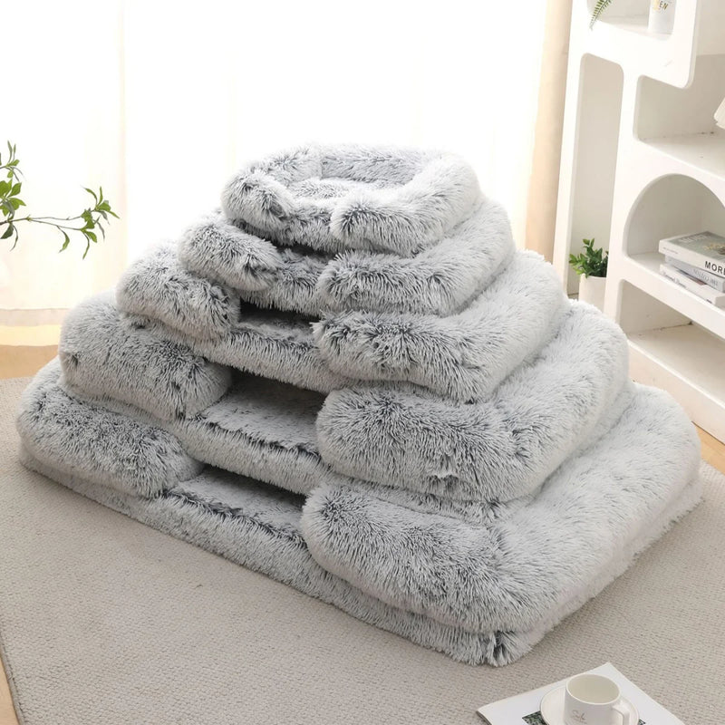 Cama de Plush Ortopédica para Perros con Borde