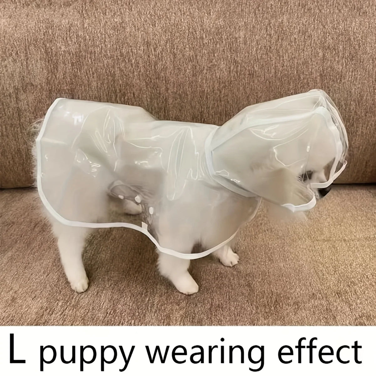 Clear Dog Raincoat with Button-Up Front