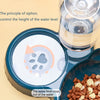 Distributeur de nourriture pour chat avec bol basculant et bouteille d'eau par gravité