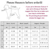 A size chart for a Luxury Plaid Knit Sweater for Dogs showing measurements in centimeters and inches for various sizes.