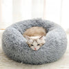 Cozy Plush Round Pet Bed with Detachable Washable Cover