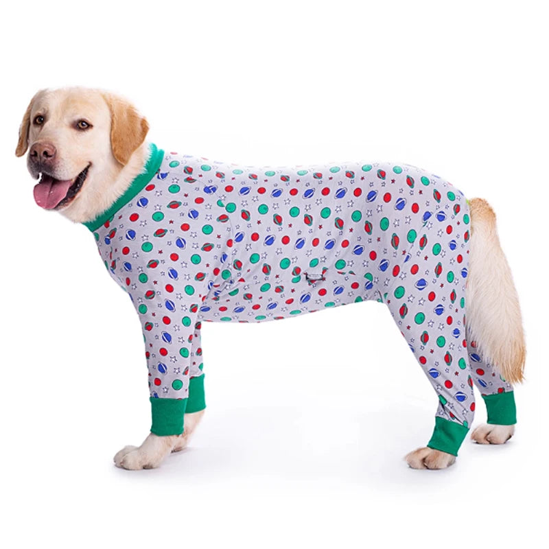 Cartoon Print Cotton Pajamas for Medium and Large Dogs