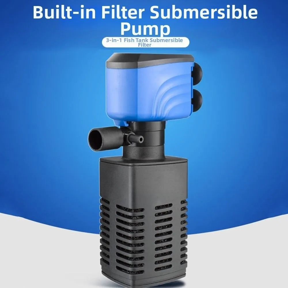 3-in-1 Aquarium Filter Pump with Adjustable Flow & Quiet Operation
