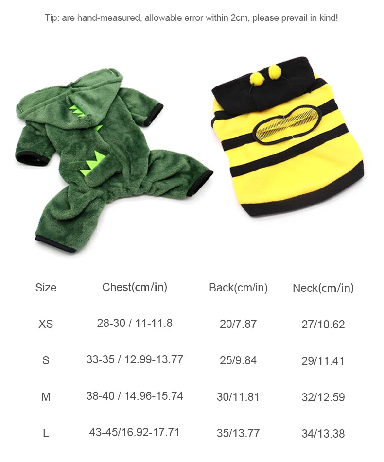 Dinosaur Costume Hoodie for Small Dogs and Cats