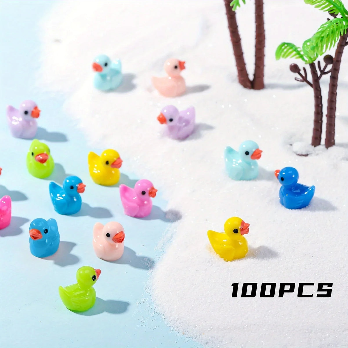 Mini Resin Duck Set (50 Pieces) for Crafts and Decorations