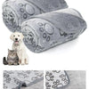 Couverture pour animaux douce et grise avec motif de pattes