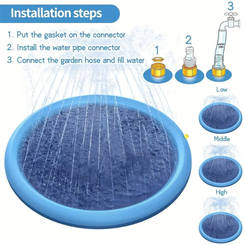 Inflatable Dog Cooling Spray Mat
