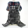 Classic Plaid Denim Jumpsuit for Small Dogs
