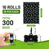 Pet Waste Bags with Dispenser - 320 Count, 16 Rolls Plus Free Leash Clip Holder