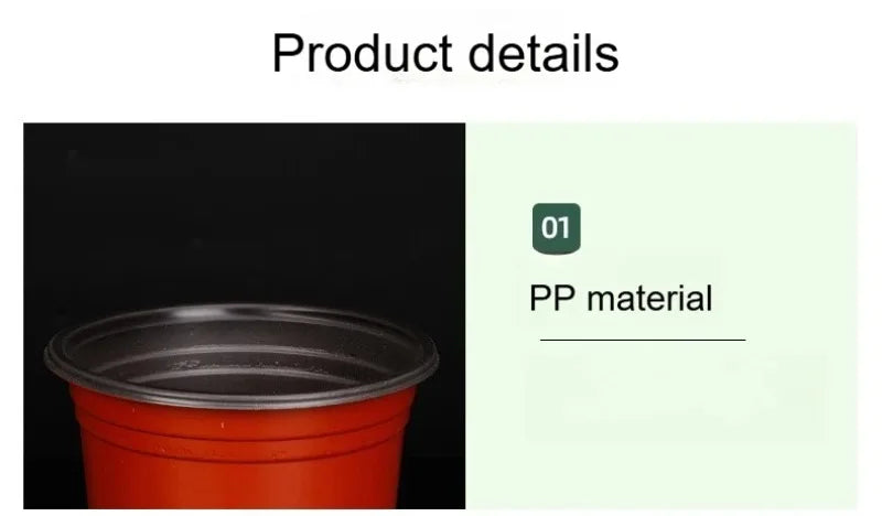 Plastic Plant Nursery Pots with Drainage Holes (Set of 10)