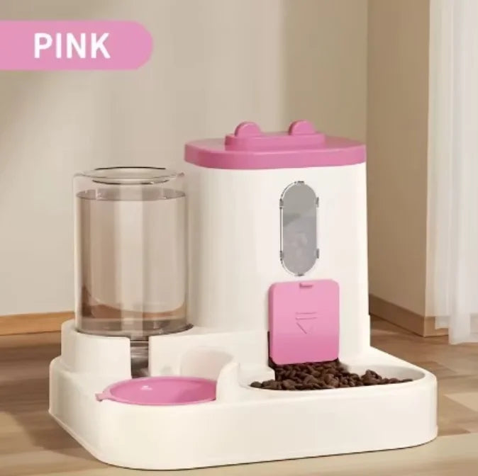 2in1 Cat Food and Water Dispenser Automatic Feeder