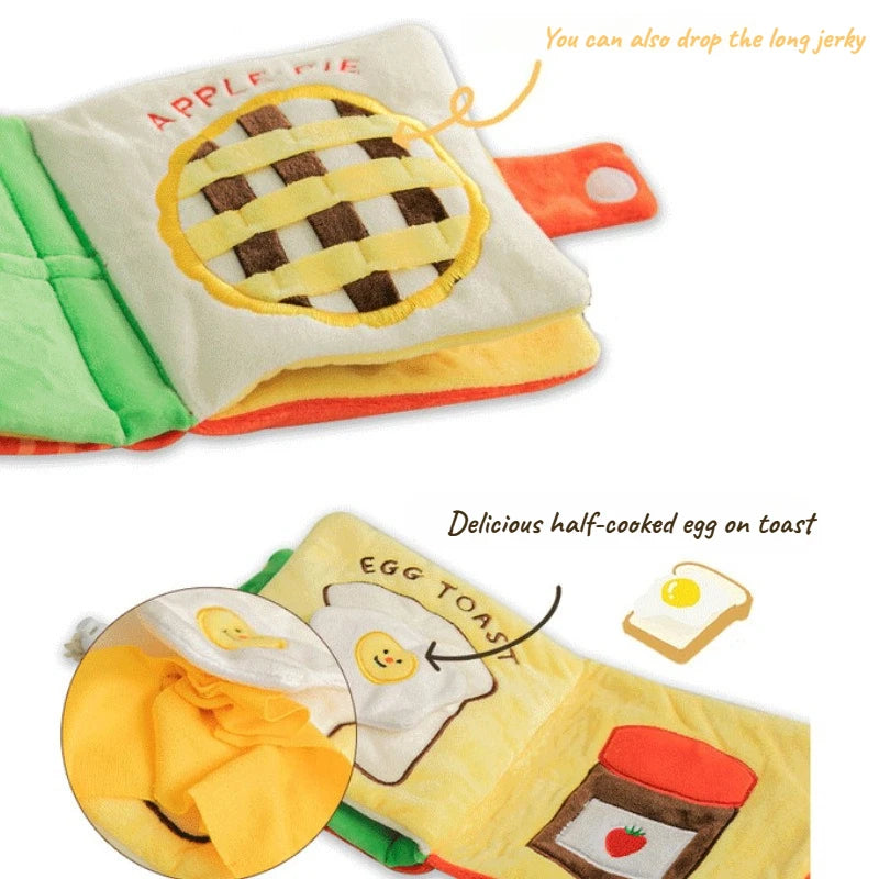 Dog Snuffle Book Toy with Squeaker, Interactive Puzzle and Slow Feeder for Small Dogs