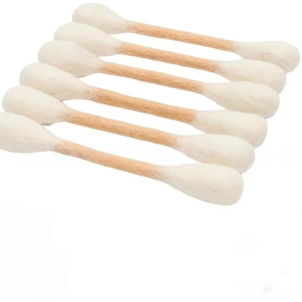 A set of oversized cotton swabs shaped like cat toys for play and dental care