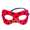 Rote Polka-Dot-Marienkäfermaske mit schwarzem elastischen Riemen