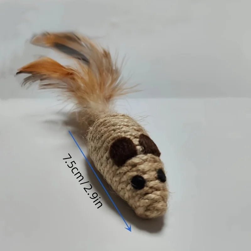 Sisal- & Plüsch-Maus-Spielzeug für Katzen