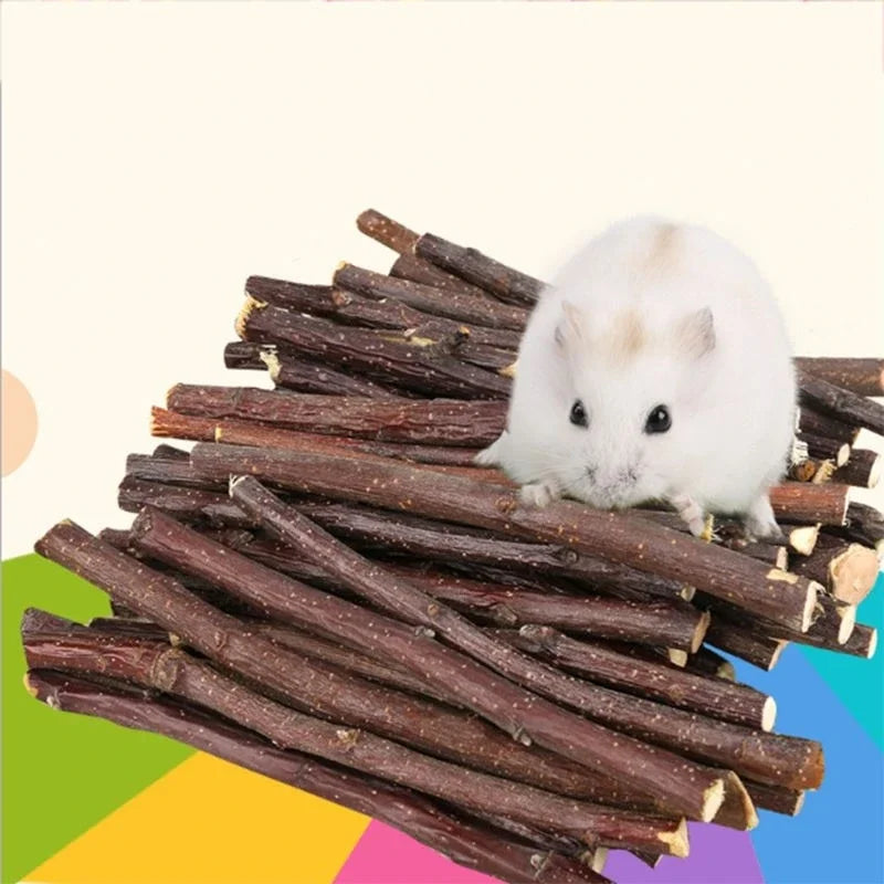 Palos de Madera de Manzana Natural para Mascotas Pequeñas