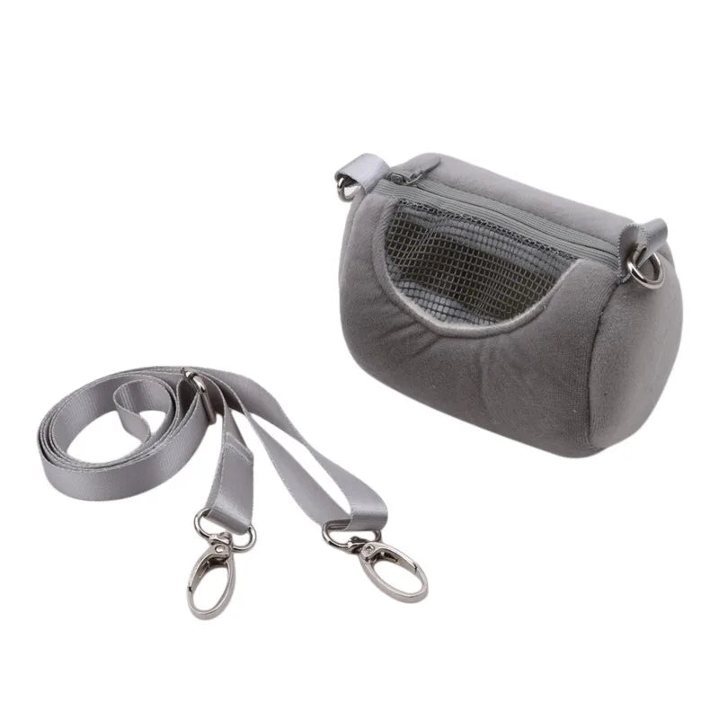 Mesh-Panel Hamster Crossbody Carrier