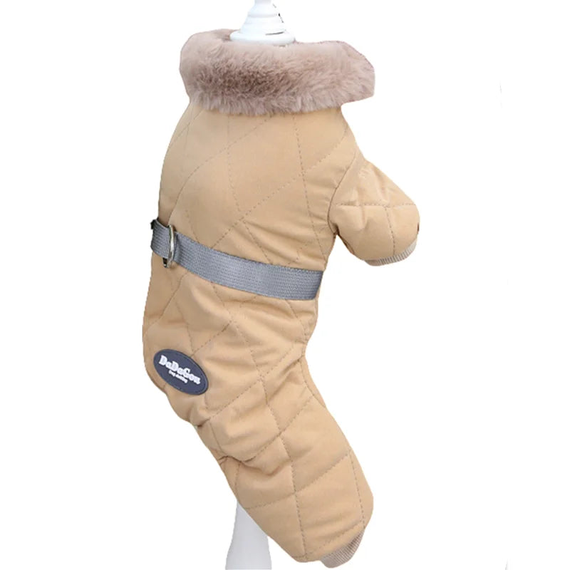 Mono de Algodón Acogedor para Perro con Capucha Impermeable