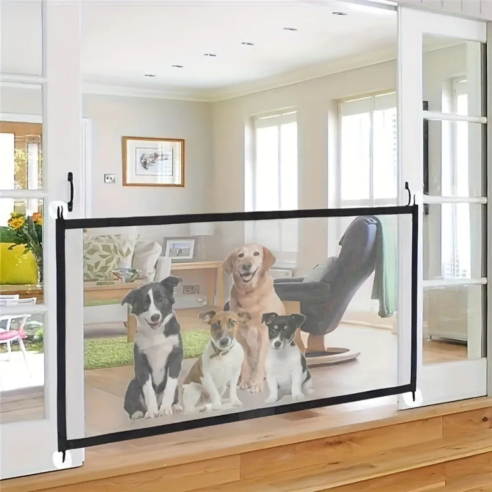 Foldable Mesh Pet Safety Gate with Hooks