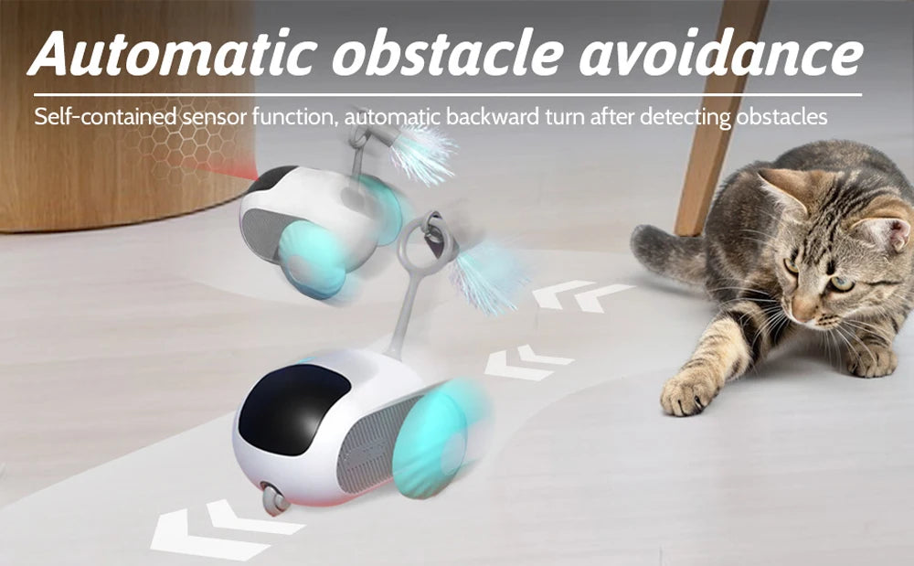 Interactive Smart Cat Toy Car with Remote Control