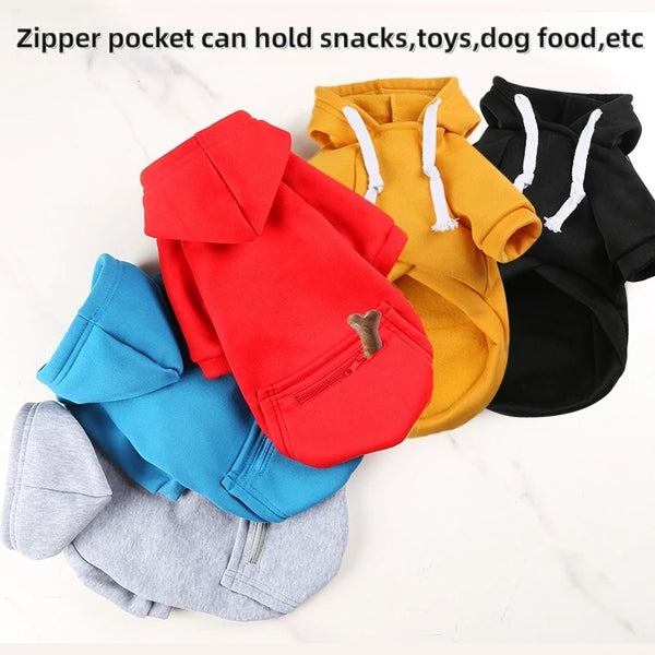 Sudadera de Fleece para Perro Grande con Capucha y Bolsillo con Cremallera