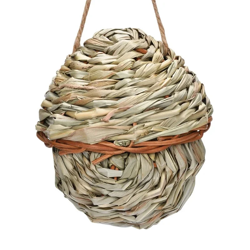 Handwoven Natural Grass Hanging Bird Nest for Small Birds