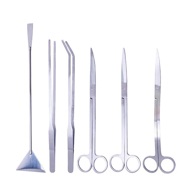 Set Edelstahl-Aquarienreinigungswerkzeuge inklusive Schaumstoff und verschiedenen Reinigungsinstrumenten