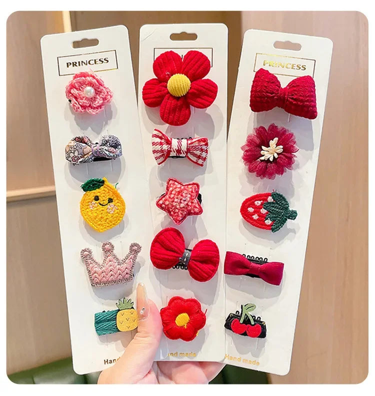Adorable Flower Snap Clips for Baby Girls (Set of 6)