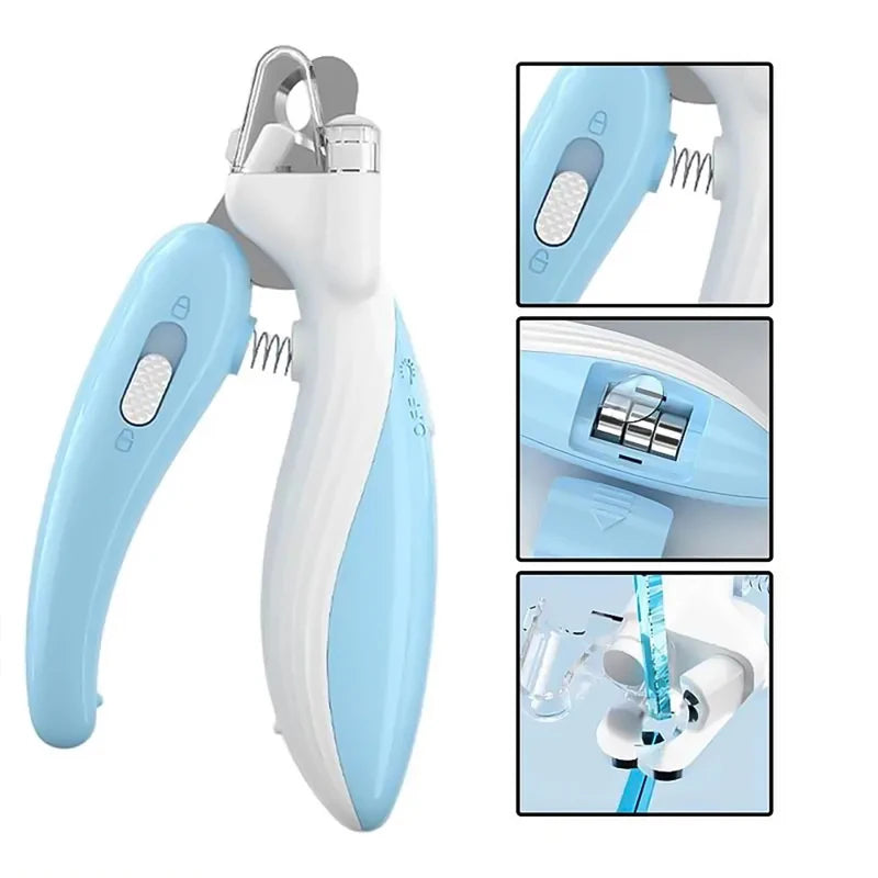 LED Pet Nail Clippers with Safety Lock for Dogs and Cats