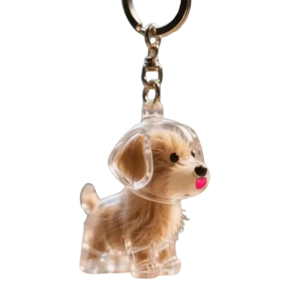 Cartoon Dog Transparent Acrylic Keychain