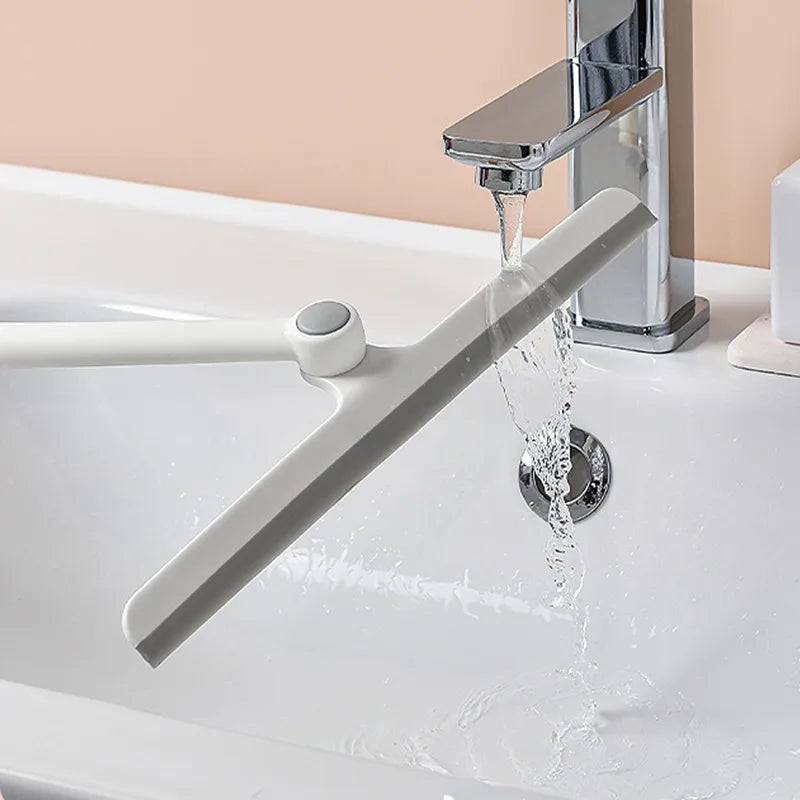 360° Rotating Shower Squeegee with Silicone Holder