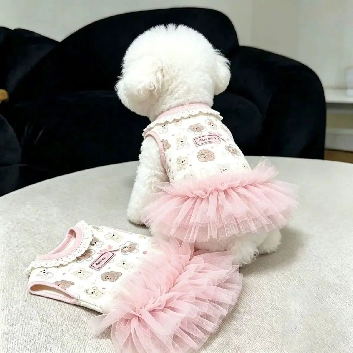 Cute Bow Pet Dress for Small Dogs – Breathable Summer Skirt
