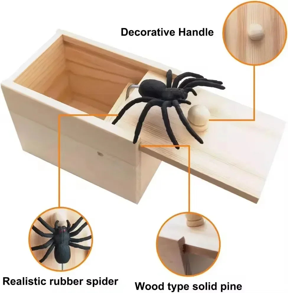 Wooden Spider Surprise Prank Box Set
