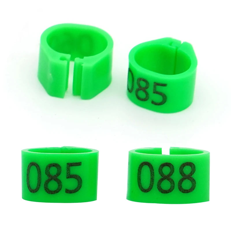 Bagues en plastique numérotées pour pattes d'oiseaux (9 mm)