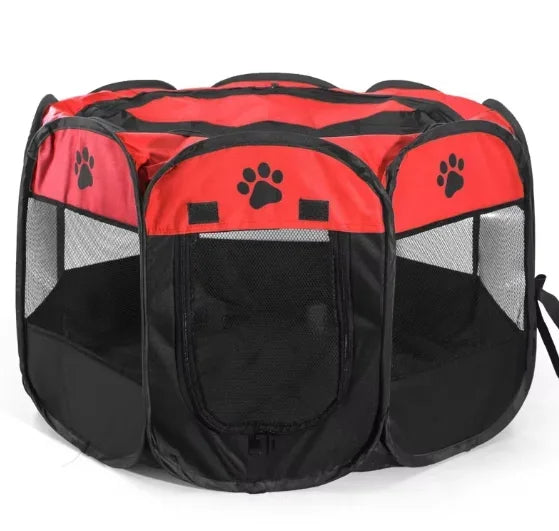 Foldable Oxford Cloth Pet Playpen with Mesh Roof