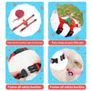 A set of adjustable bunny rabbit pet harness and leash featuring red and black straps for securing a small pet.