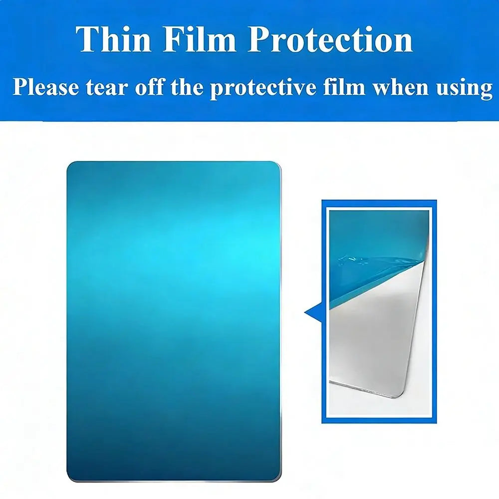 A blue aluminum pet cooling plate for hamsters and small animals shown with a protective film removed.