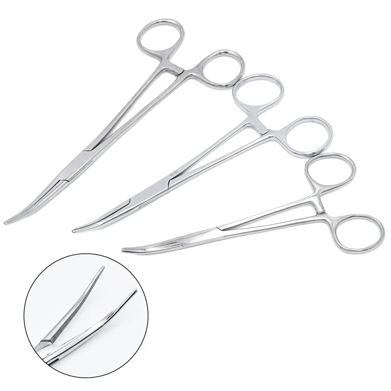 Stainless Steel Pet Grooming Tweezers with Curved Tip