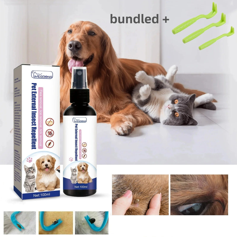 Spray Natural Antipulgas y Garrapatas para Gatos y Perros