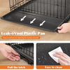 Extra-Large Foldable Metal Dog Crate with Double Doors and Leak-Proof Tray
