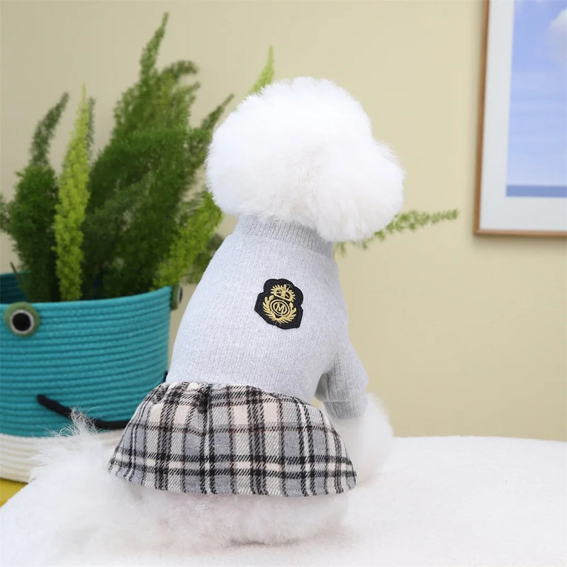 Vestido Clásico de Cuadros para Perro