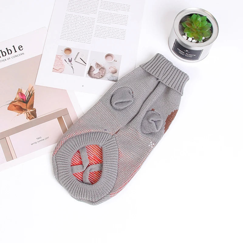 سترة كلب محبوكة دافئة للكلاب الصغيرة والمتوسطة