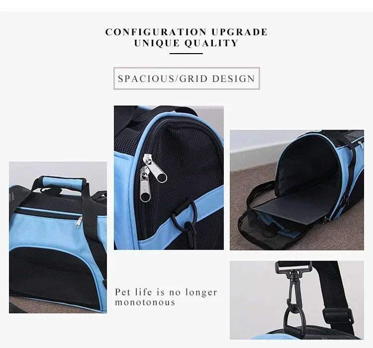 Portable Mesh Pet Carrier Bag for Cats & Small Dogs