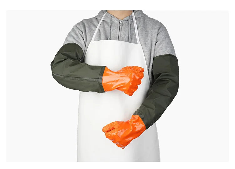 Extended Waterproof Rubber Gloves for Dishwashing, Car Washing & Labor Tasks