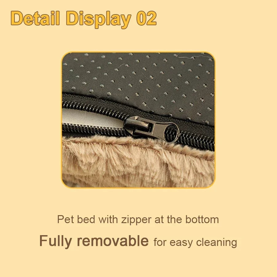 Cozy Winter Pet Bed with Washable Cover