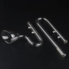 Clear borosilicate glass lily pipe with a curved mouthpiece and a long, straight tube for planted aquariums